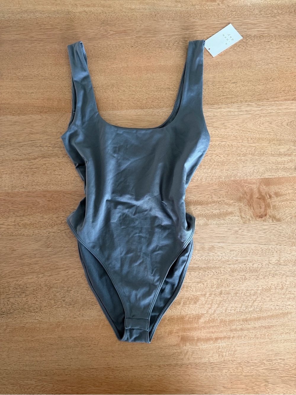 A New Day gray scoop neck bodysuit size M